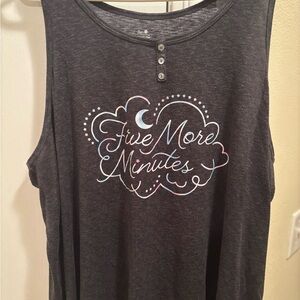 Gray Sleeveless Top with Graphic Print
